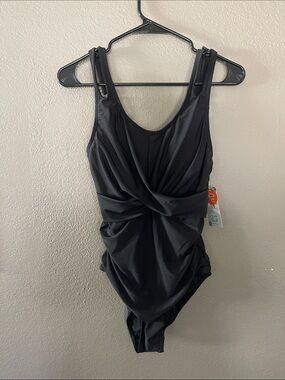 Target Black Ruched One-Piece Swimsuit